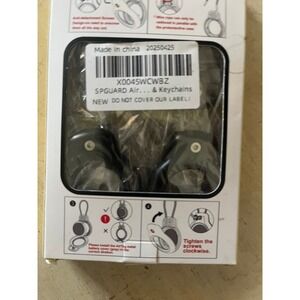 SPGUARD Secure Holder for AirTag Black Protective Case with Wire Rope Keychain